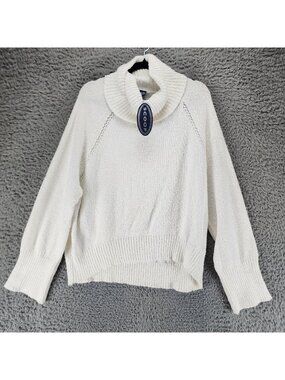 Scoop Sweater Womens XL Cream Long Sleeve Pullover Turtleneck *NWT*
